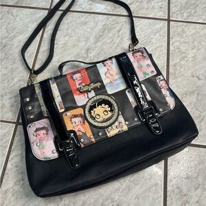 Betty Boop Black and Multicolor Women's Bag
